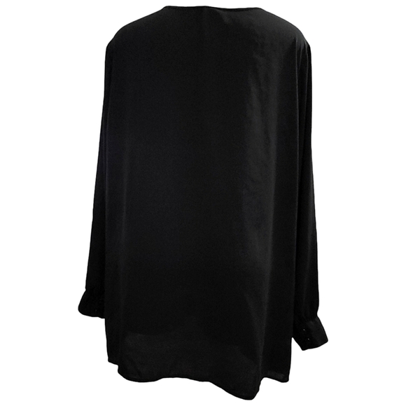 Penningtons 3X Black Button-Down Blouse - Like New - Picture 3 of 7